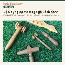Bộ 5 Dụng Cụ Massage Gỗ Bách Xanh - Có Sẵn Nhiều Cách Dùng Khi Cần