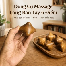 Dụng Cụ Massage Lòng Bàn Tay Gỗ Bách Xanh 6 Điểm
