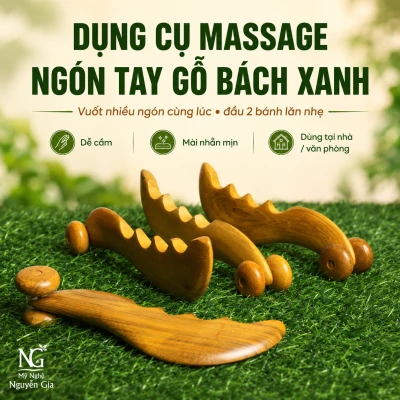 Dụng Cụ Massage Ngón Tay Gỗ Bách Xanh – Hỗ Trợ Tê Mỏi Tay