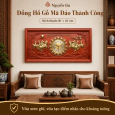 Đồng Hồ Gỗ Mã Đáo Thành Công 81 × 41 cm