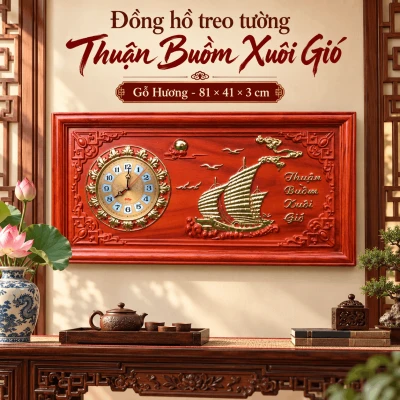 Đồng hồ treo tường mẫu thuận buồm xuôi gió