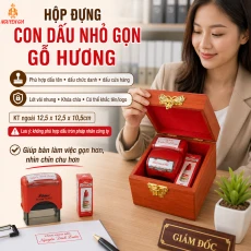 Hộp Đựng Con Dấu Nhỏ Gọn Bằng Gỗ Hương – Dấu Tên, Dấu Cửa Hàng