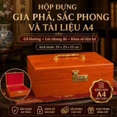 Hộp Đựng Gia Phả Bằng Gỗ Hương – Cất Sắc Phong, Sổ Đỏ, Tài Liệu A4