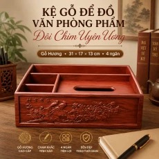 Kệ Gỗ Để Đồ Văn Phòng Phẩm Đôi Chim Uyên Ương 31 × 17 × 13 cm