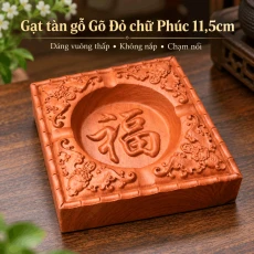 Gạt tàn thuốc gỗ Gõ Đỏ chữ Phúc 11,5cm