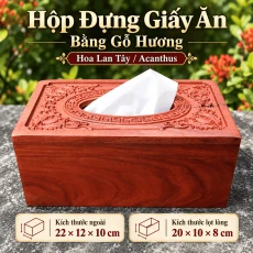 Hộp đựng giấy ăn bằng gỗ Hương Hoa Lan Tây