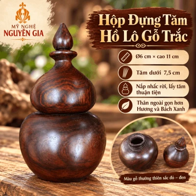 Hộp đựng tăm hồ lô bằng gỗ Trắc