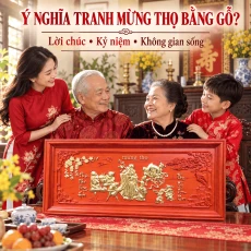 Ý nghĩa của tranh mừng thọ bằng gỗ?