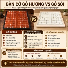 Bàn cờ tướng gỗ hương và gỗ sồi nên chọn loại nào?