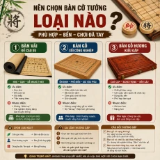 Bàn cờ tướng gỗ và bàn vải - nên chọn loại nào để chơi thoải mái?