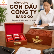 Hộp Đựng Con Dấu Công Ty Bằng Gỗ – Nhỏ Gọn, Có Khóa
