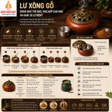 Lư xông gỗ dùng để xông bột như thế nào? Có gì khác lư điện?