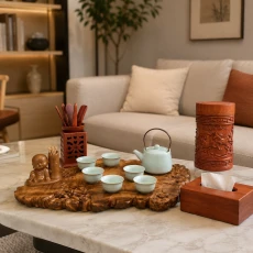 Những món đồ gỗ nhỏ giúp bàn trà nhìn chỉn chu hơn