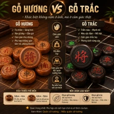 Quân cờ tướng gỗ hương và gỗ trắc khác nhau thế nào?