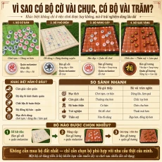 Vì sao có bộ cờ tướng vài chục nghìn và có bộ vài trăm nghìn?