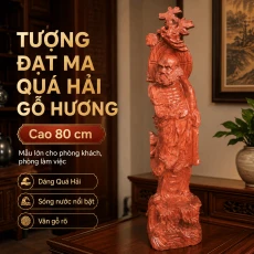 Tượng Đạt Ma Quá Hải Gỗ Hương Cao 80 cm