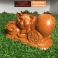 Tượng Heo Nằm Núi Tiền Gỗ Hương Nguyên Khối 19 × 9,5 × 10 cm