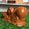 Tượng Heo Nằm Núi Tiền Gỗ Hương Nguyên Khối 19 × 9,5 × 10 cm