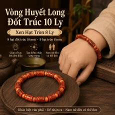 Vòng Huyết Long Đốt Trúc 10 Ly Xen Hạt Tròn 8 Ly