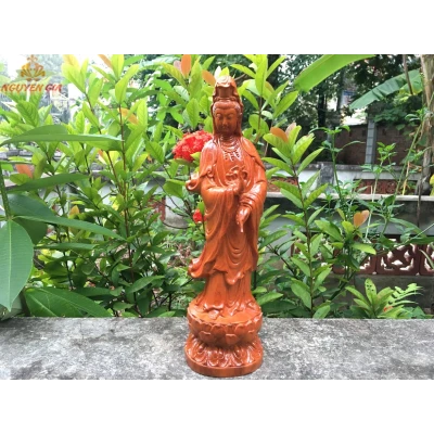 Tượng quan thế âm bồ tát gỗ Hương cao 40 cm