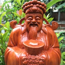 Tượng thần tài gỗ Hương cao 50 cm