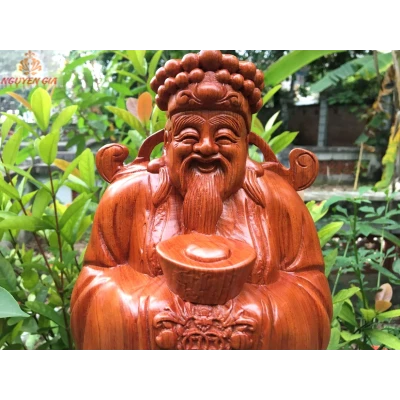 Tượng thần tài gỗ Hương cao 50 cm