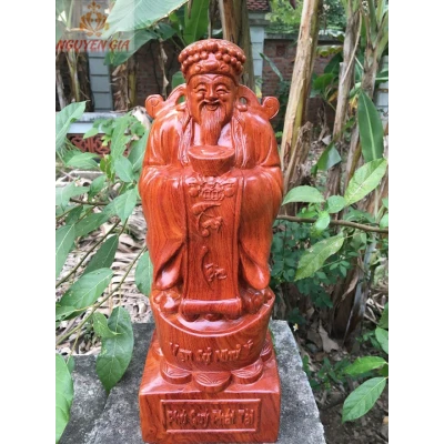 Tượng thần tài gỗ Hương cao 40 cm